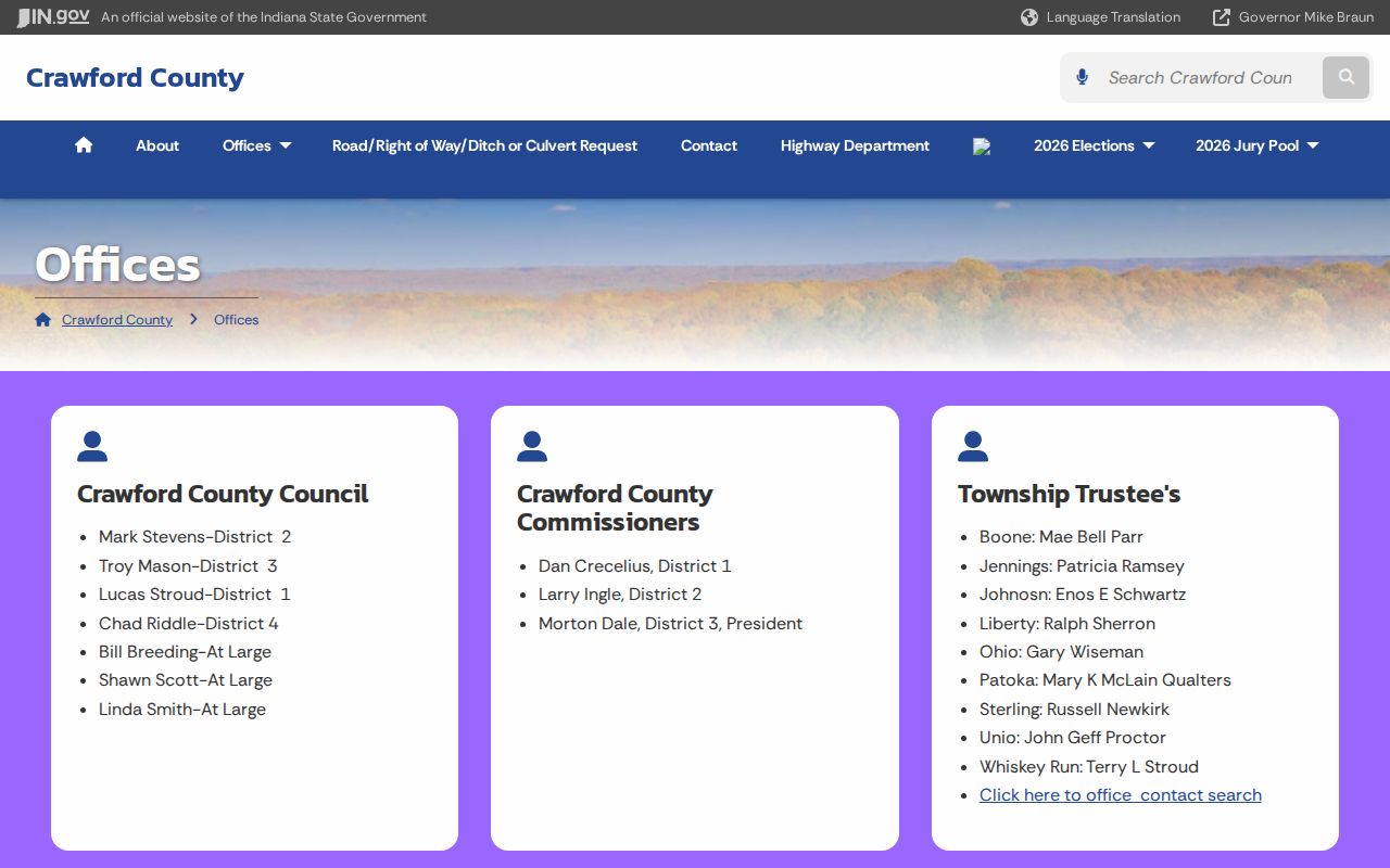 English Crawford County official directory for busted mugshot and arrest record contacts