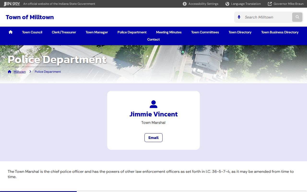 Milltown Police Department source for busted mugshot and arrest record routing